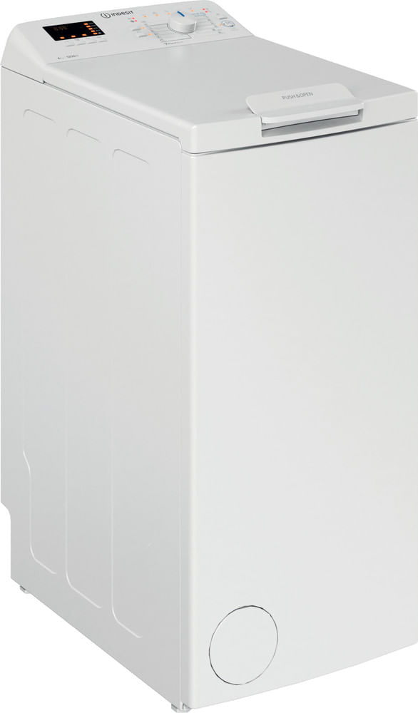 Indesit Waschmaschine Standgerät BTW D61253 N (EU) Weiss Toplader D Perspective