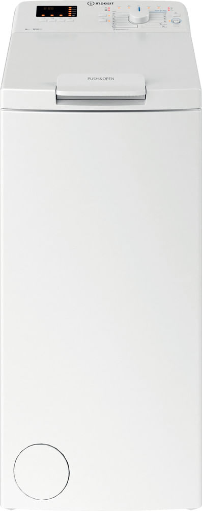 Indesit Waschmaschine Standgerät BTW D61253 N (EU) Weiss Toplader D Frontal