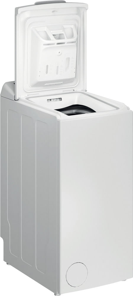 Indesit Waschmaschine Standgerät BTW D61253 N (EU) Weiss Toplader D Perspective open