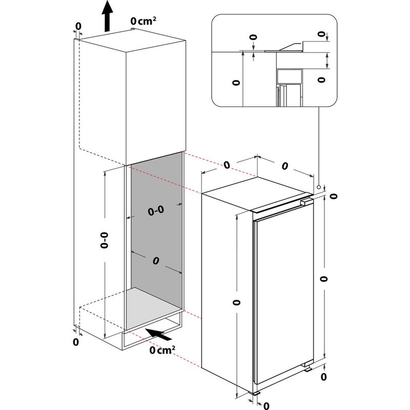 Bauknecht Kühlen Einbaugerät KSI 12VF2 0 Stahl Technical drawing