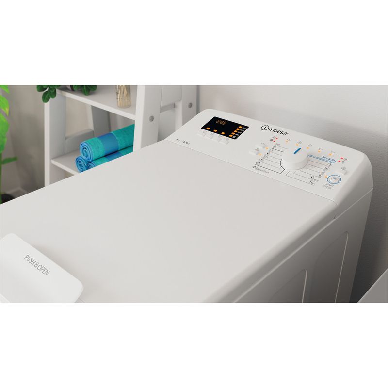Indesit Waschmaschine Standgerät BTW D61253 N (EU) Weiss Toplader D Lifestyle perspective