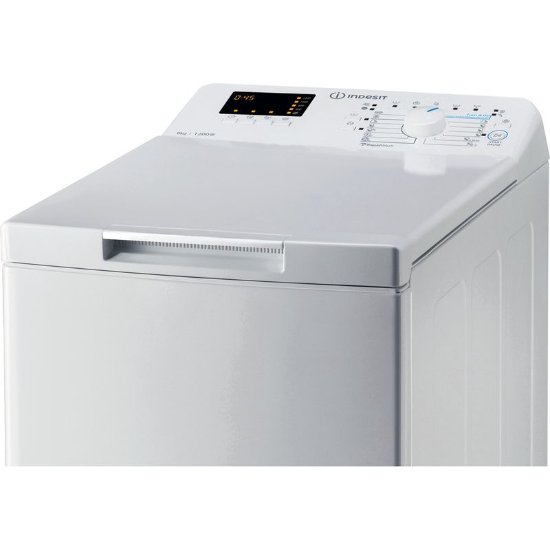 Indesit Waschmaschine Standgerät BTW D61253 N (EU) Weiss Toplader D Control panel
