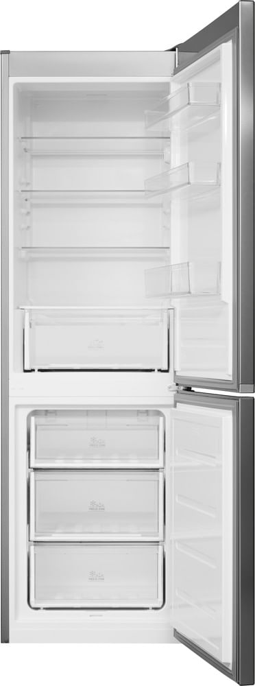 Bauknecht-Kuhl----Gefrierkombination-Standgerat-KGLF-182-IN-2-Optic-Inox-2-doors-Frontal-open