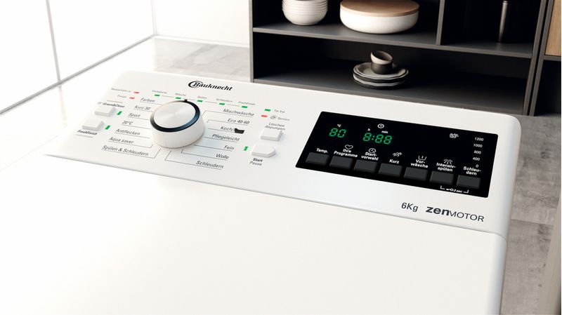 Bauknecht Waschmaschine Standgerät WAT Zen 6B Weiss Toplader B Lifestyle control panel