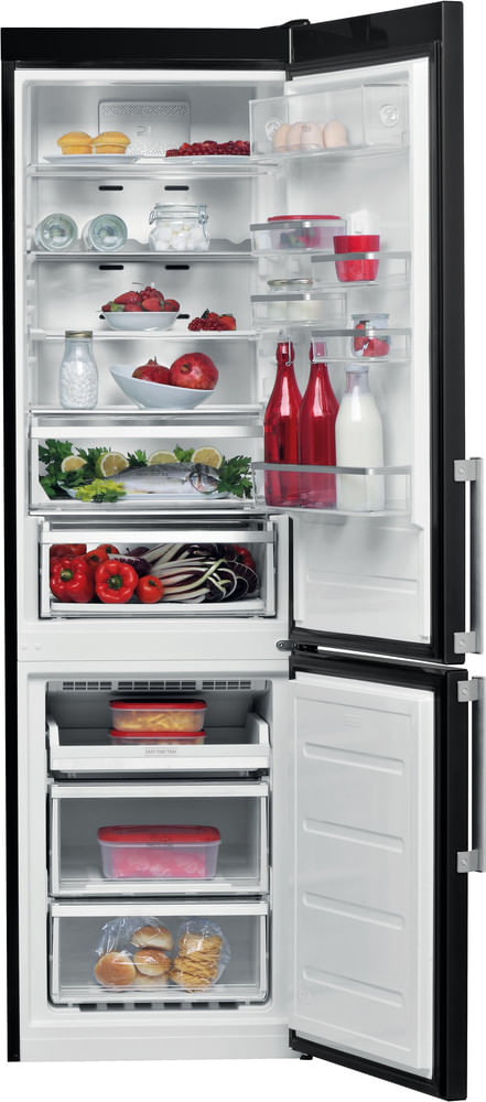 Bauknecht-Kuhl----Gefrierkombination-Standgerat-KGDNF-X20C-GDSX-Black-Inox-2-doors-Frontal-open