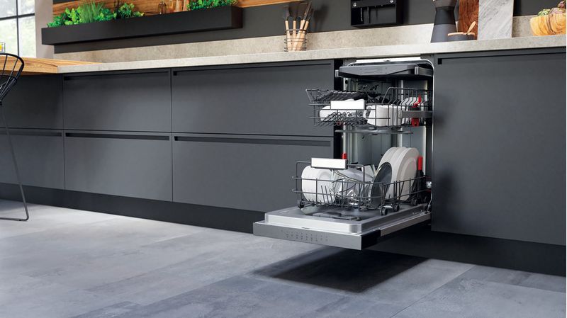 Bauknecht Dishwasher Einbaugerät BSBO 3O23 PF X Teilintegriert E Lifestyle perspective open