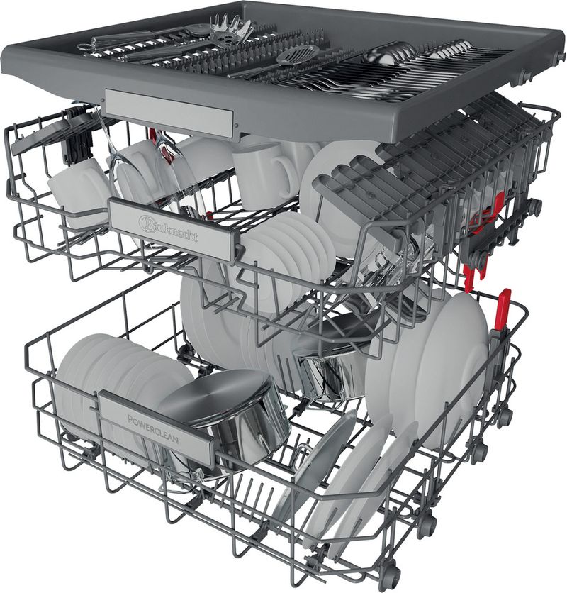 Bauknecht Dishwasher Einbaugerät BCIC 3T333 PFE Vollintegriert (Lieferung ohne Möbelfront) D Technical Translucent