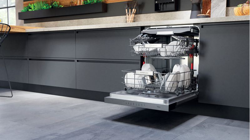 Bauknecht Dishwasher Einbaugerät BBC 3T333 PF X Teilintegriert D Lifestyle perspective open