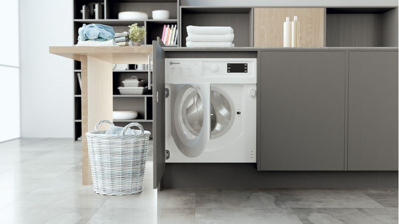 Bauknecht Waschmaschine Einbaugerät BI WMBG 71483E DE N Weiss Frontlader D Lifestyle frontal open