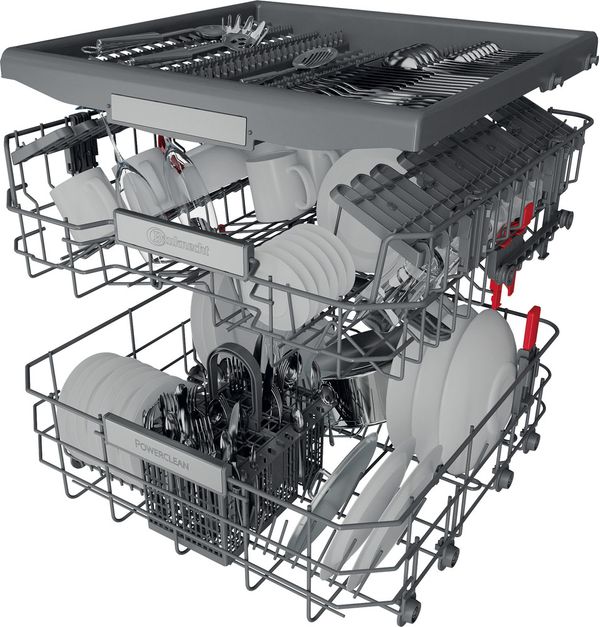 Bauknecht Dishwasher Einbaugerät BCIO 3T133 PFETC Vollintegriert (Lieferung ohne Möbelfront) D Technical Translucent