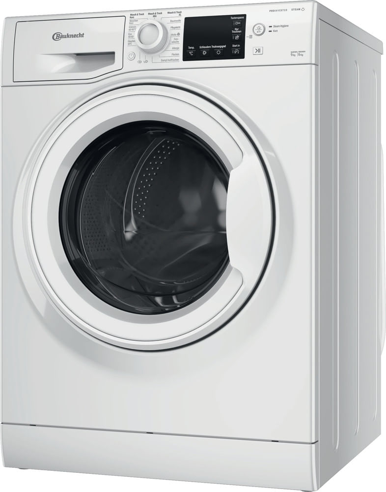 Bauknecht-Waschtrockner-Standgerat-WATK-Pure-96-43-N-Weiss-Frontlader-Perspective