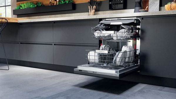 Bauknecht Dishwasher Einbaugerät BCIO 3T133 PFETC Vollintegriert (Lieferung ohne Möbelfront) D Lifestyle perspective open