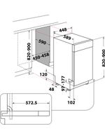 Bauknecht Dishwasher Einbaugerät BSUO 3O23 PF X Unterbau E Technical drawing