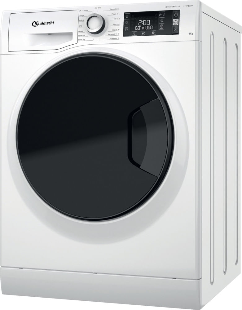 Bauknecht-Waschmaschine-Standgerat-WM-Sense-8A-Weiss-Frontlader-A-Perspective