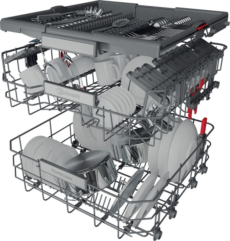 Bauknecht Dishwasher Einbaugerät BCIO 3T341 PLET Vollintegriert (Lieferung ohne Möbelfront) C Technical Translucent