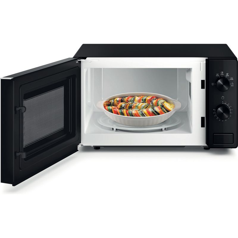 Whirlpool Mikrowelle Standgerät MWPS 101 B Schwarz Mechanisch 20 Nur Mikrowelle 700 Frontal open