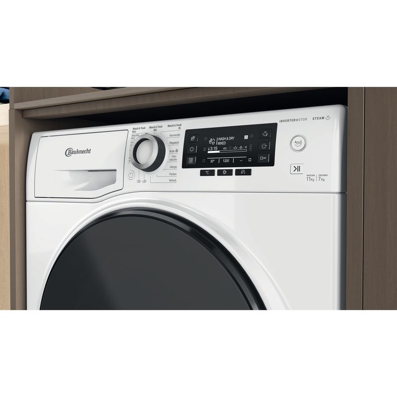 Bauknecht Waschtrockner Standgerät WATK Sense 117S 52 N Weiss Frontlader Lifestyle control panel