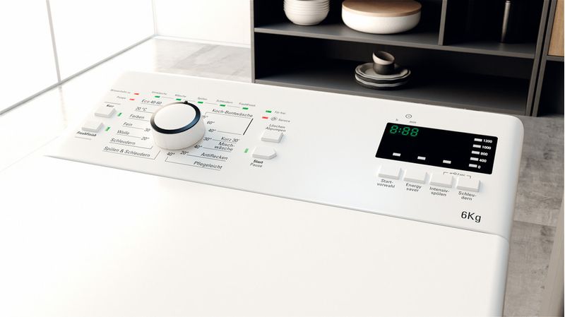 Bauknecht Waschmaschine Standgerät WAT Smart Eco 12C Weiss Toplader C Lifestyle control panel