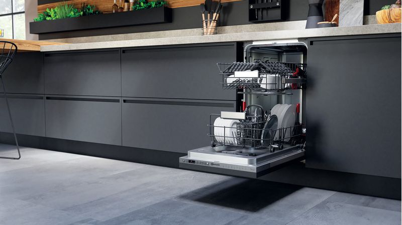 Bauknecht Dishwasher Einbaugerät BSIO 3T223 PE X Vollintegriert (Lieferung ohne Möbelfront) E Lifestyle perspective open