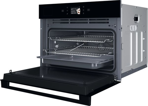 Bauknecht Mikrowelle Einbaugerät BCT9A9PHTSK Schwarz Elektronisch 53 Kombinationsbetrieb mit Mikrowelle 950 Perspective open