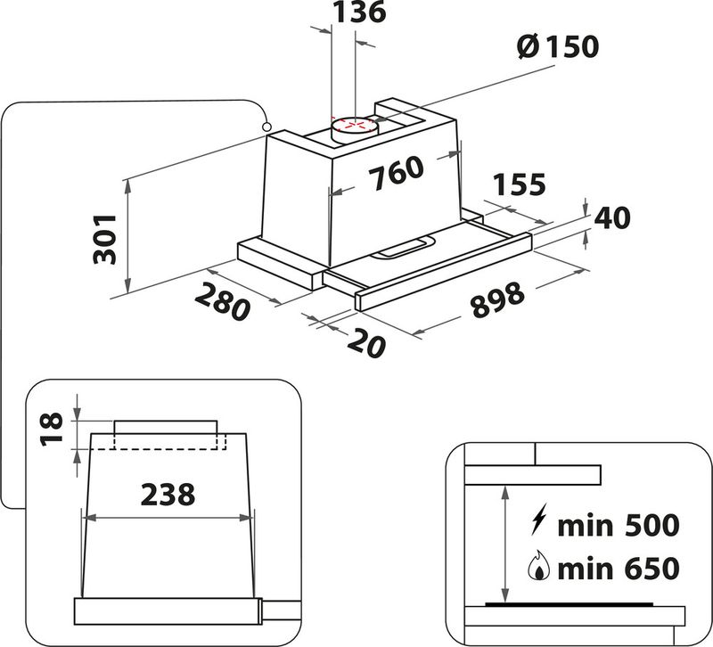 Bauknecht-Dunstabzugshauben-Einbaugerat-DNV-5390-IN-1-Edelstahloptik-Einbaugerat-Elektronisch-Technical-drawing