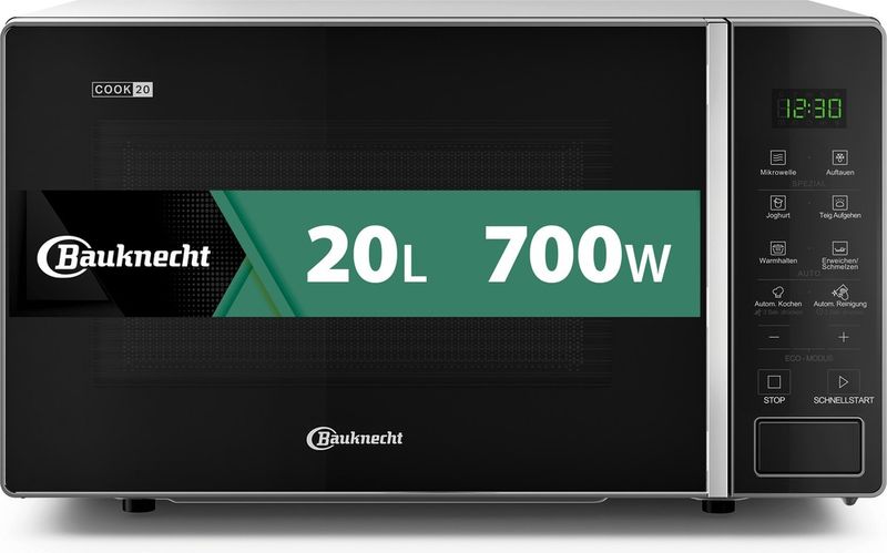 Bauknecht-Mikrowelle-Standgerat-MWOS-201-B-Schwarz-Elektronisch-20-Mikrowelle-700-Frontal