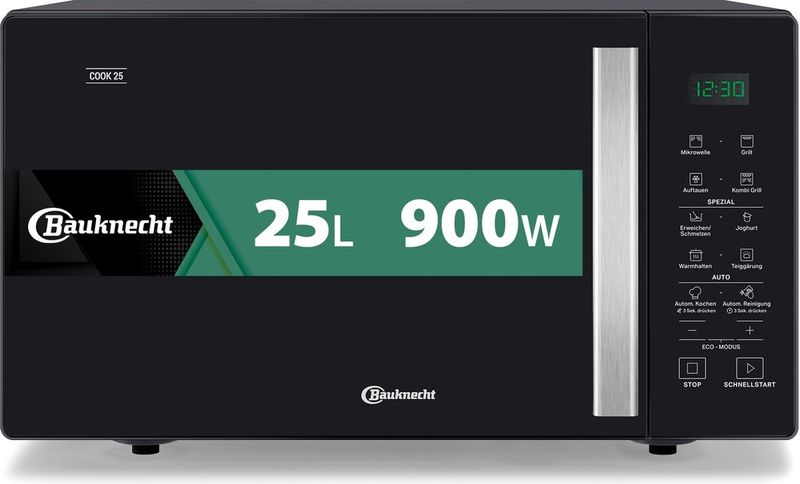 Bauknecht-Mikrowelle-Standgerat-MWOS-253-B-Schwarz-Elektronisch-25-Mikrowelle-Grill-900-Frontal